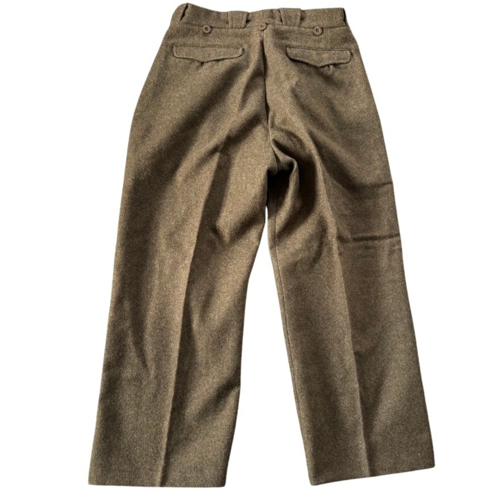 Vintage 50s French Wool Military Field Pants Trousers 32X27 Brown Cold Weather - Picture 5 of 9